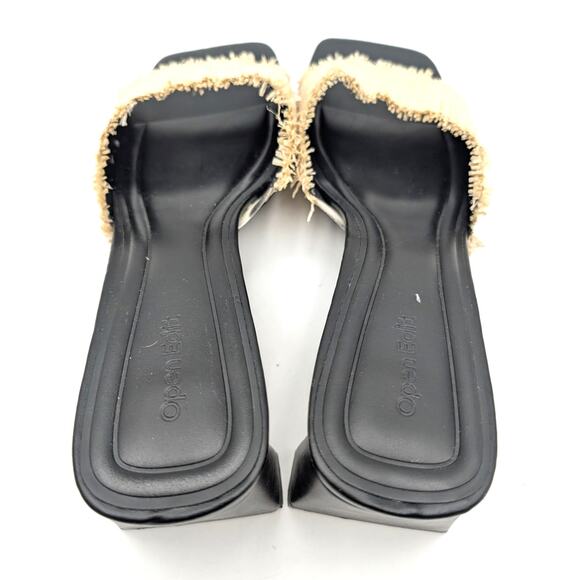 Open Edit Jaydin Block Heel Sandals Open Toe Women's Black Size US12M EU42.5 - Picture 11 of 13